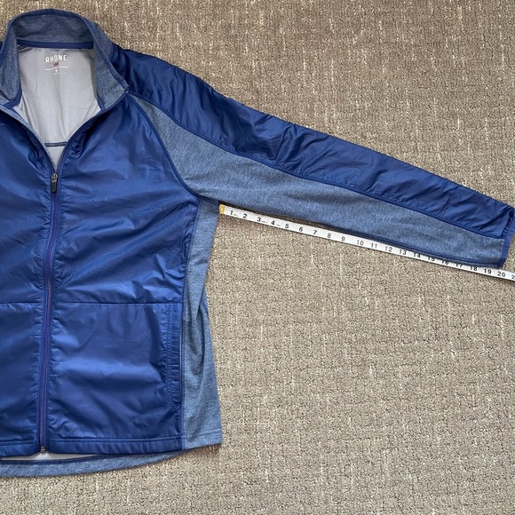 Rhone Mens Windbreaker Tech Terry Full Zip Jacket Tasman Blue Size Medium - Picture 4 of 9